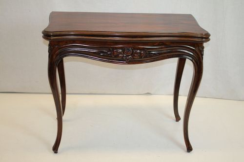 English Rosewood Card Games Hall Table