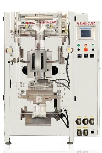 Vertical Form Fill And Seal Machine -280 - Heat Sealable LLDPE LDPE Laminate Films | Versatile Pack Styles High PPM Capability Easy Changeover