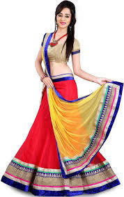 Yellow And Red Colorful Ladies Lehenga Choli