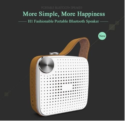 Bluetooth Speaker with Leather Strap Waterproof FM Radio Rechargeable