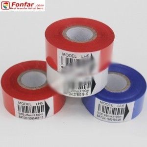 25mm Width 100m Length Blue Hot Stamping Ribbon For Batch Code