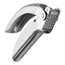 Stainless Steel Garlic Press - Premium Quality, Ergonomic Handle for Effortless Crushing