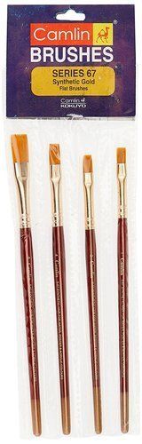Camel Paint Brush Series 67 Flat Synthetic Gold Set of 4