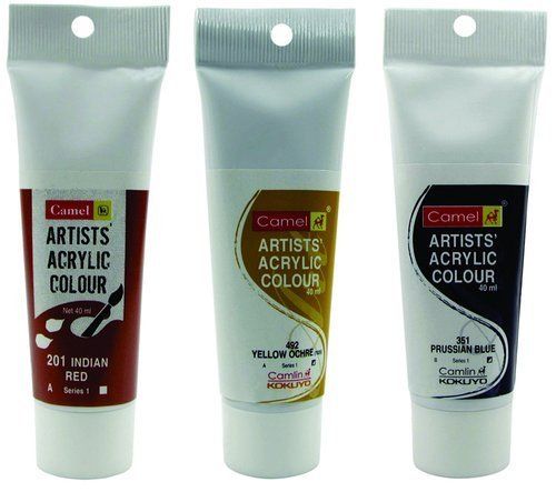 Camlin Acrylic Colour Tubes 40Ml Red Prussian Blue Yellow Ochre