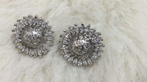 Metal Earring With American Diamond