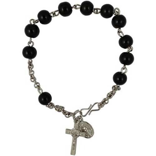 8mm One Decade Black Rosaries Bracelets