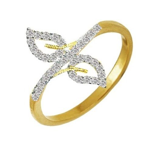 Leaf Fashion Gold Plated Cz Ring