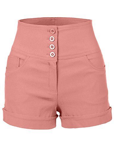 RubyK Womens High Waisted Sailor Shorts with Stretch