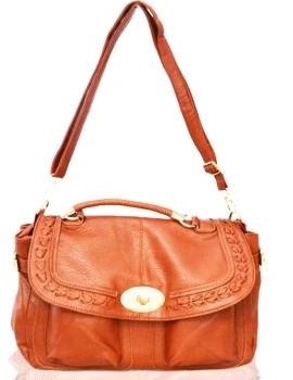 Tan Leather Finish Tote Bag