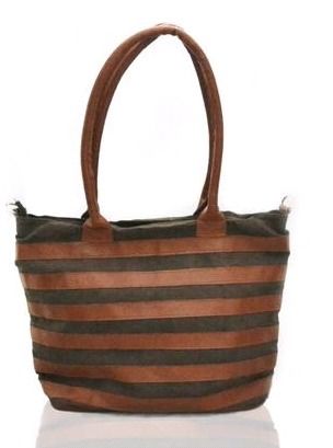 Two Tone Suede Tote Bag Brown and Coffee