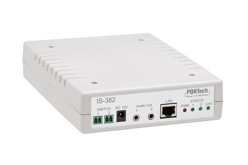 PORTech IS-382 - 2 Ports IP Audio Gateway | Dual 3.5mm Output, Internet Streaming, Independent Control Functions