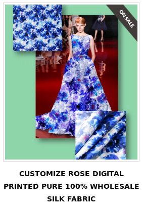 Rose Digital Printed Pure 100% Wholesale Silk Fabric