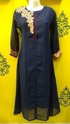 Georgette Kurti Aline With Front Cut