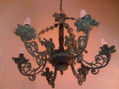 Antiqued Brass Chandelier