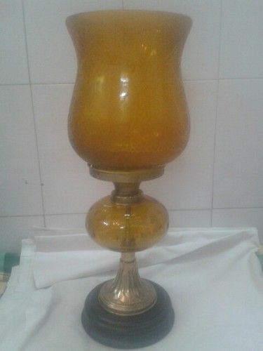 Electrified Amber Kerosene Oil Lamp
