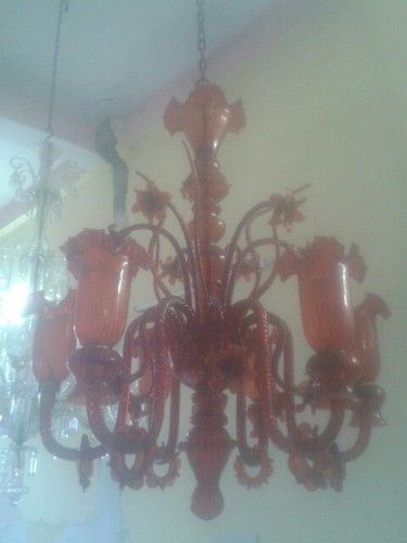 Murano Style Red Chandelier