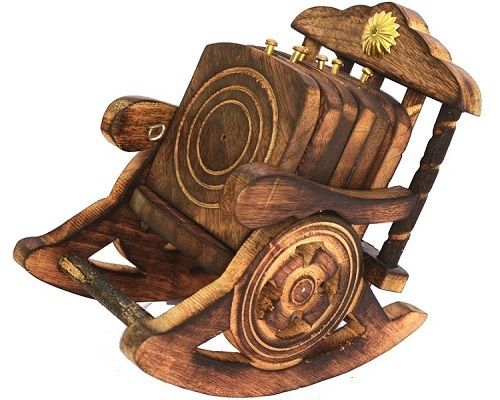 Antique Rocking Chair Wooden Coaster