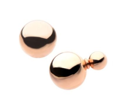Rose Gold Stainless Steel Double Sided 8mm Ball Studs