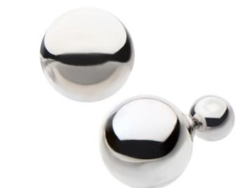 Silver Stainless Steel Double Sided 8mm Ball Studs Earring