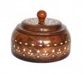 Wooden White Engraved Masala Box Or Container