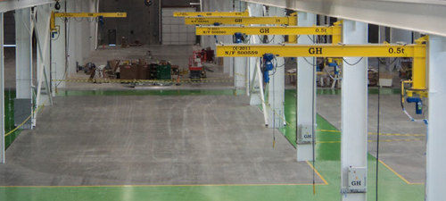 Jib Crane - High Precision Manual & Motorized Movement, Low/Normal Headroom Configurations with Chain or Wire Rope Hoists