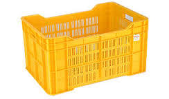 Yellow Color Vegetable Plastic Crates