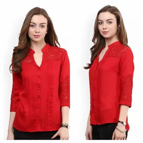 Ladies Western Tops - High Quality Synthetic Fabric | Stylish & Versatile for Salwar, Leggings or Jeans