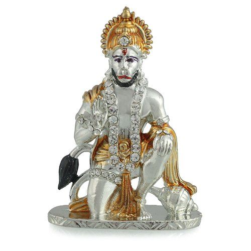 Silver Golden Hanuman Statue for Car Dashboard