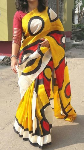 Pure Hand Painted Silk Sarees