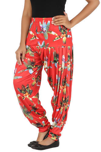 Indian Clothing Women's Full Length Patiala Pants Flower Printed, with  Scarf - In-Sattva