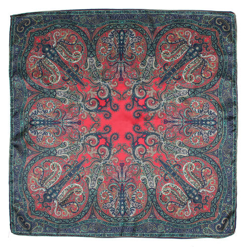 Navy/Coral Branded Women'S Cotton Printed Fancy Bandana