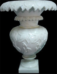 Leaf Carving Marble Flower Pot