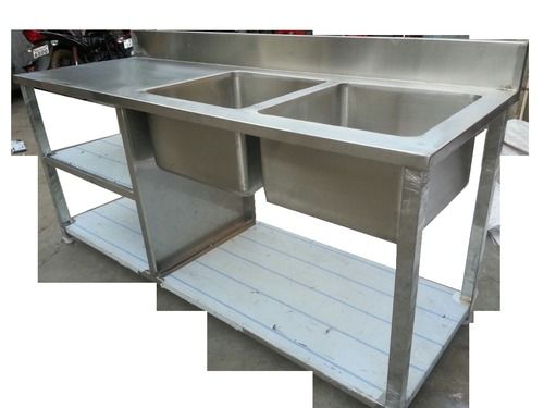 Steel Working Table With Sink Unit