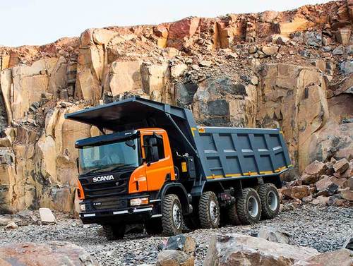 Black Scania Tipper Truck P410