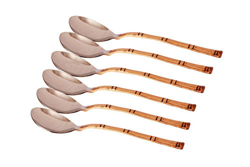 Handmade Copper Stainless Steel Table Spoon Set