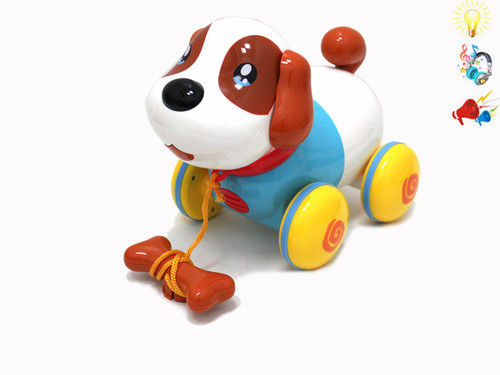 Plastic Pull Dog With Light, Sound, Music