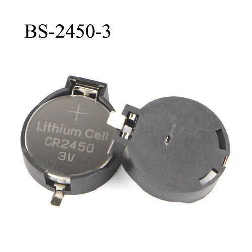  प्लास्टिक शेल CR2450 बटन सेल बैटरी सॉकेट होल्डर केस ब्लैक 
