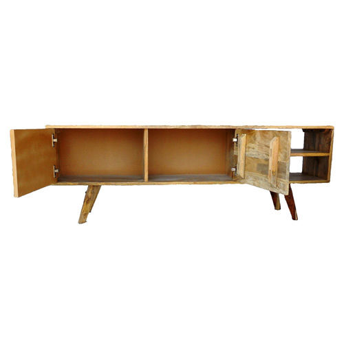 Wooden Tv Stand With Window Type Drawers