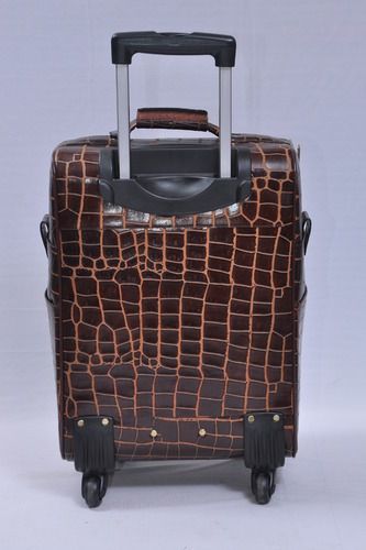 Leather Printed Trolley Bag