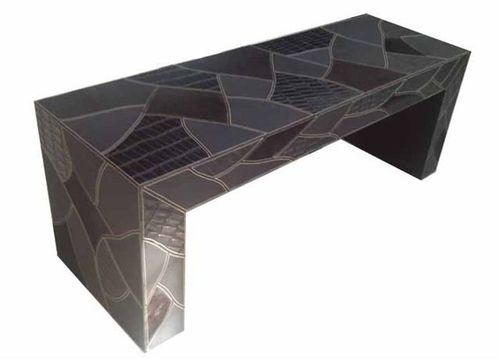 Multi Textured Leather Bench