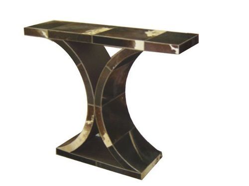 Natural Hairon Leather Curved Console Table