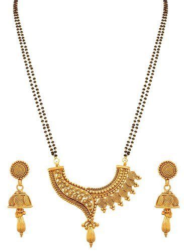 Spiral Designer Mangalsutra Jewellery With Earring