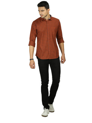 Volume Zero Brown Comfort Fit Shirt