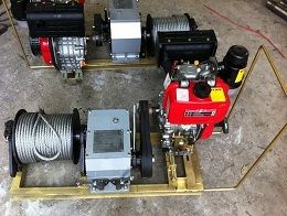 Engine Powered Winch With Steel Wire Rope