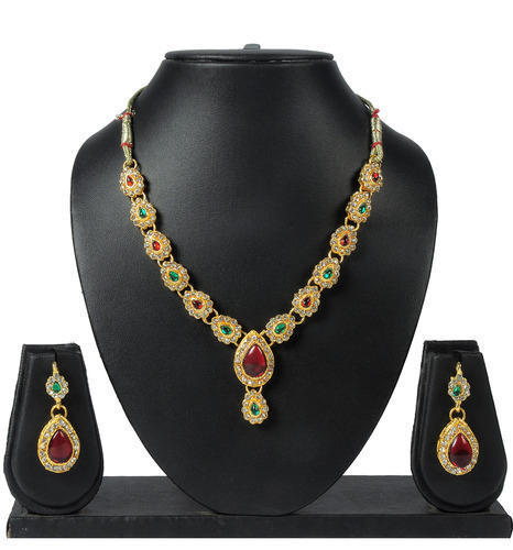 Kundan Necklace Set - Intricate Design with Vibrant Gemstones, Timeless Elegance and Cultural Heritage