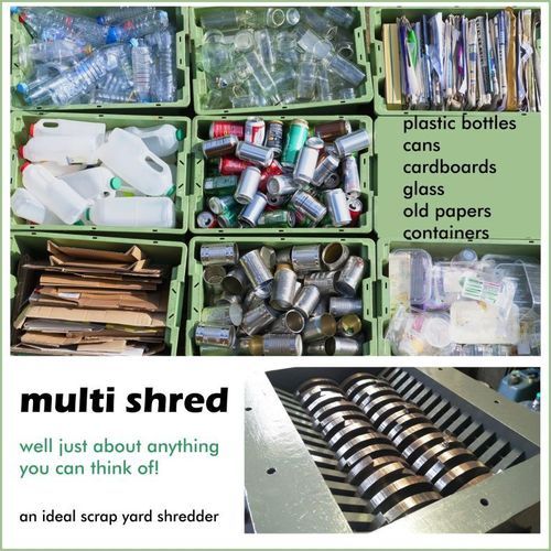 Shredding Machine Multi Shredder For Wood, Rubber, Plastic Bottles, Cans And Containers Etc