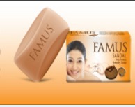 Famus Sandal Soap - 76% TFM | Instant Rich Lather, Exhilarating Sandal Fragrance, Gently Cleanses Body