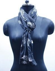 Ladies Zebra Print Cotton Scarf