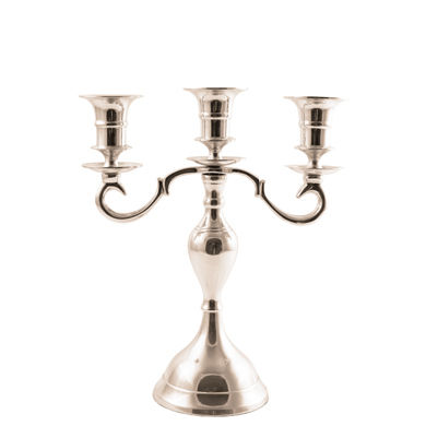 3 Arm Candelabra - Pall Mall (Silver) (23 cm Candle Holder)