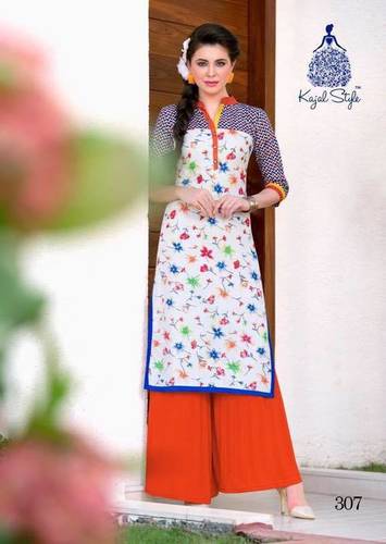 Designer Ladies Cotton Kurtis - XXL Size, Short Long Sleeve , Printed Design, Washable & Dry Clean Feature